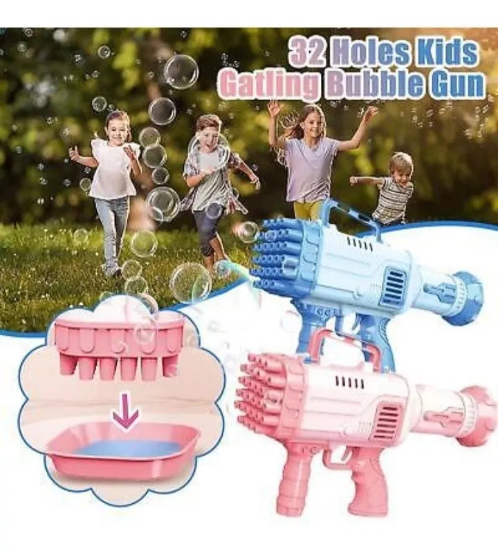 BubbleMachine™ |Pistola de Burbujas Gatling de 32 Agujeros.