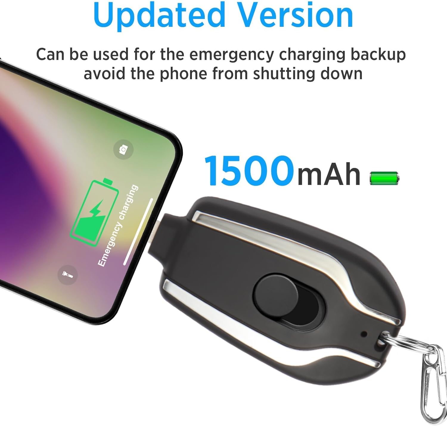 PowerBattery Black™ | Llavero Cargador para Iphone