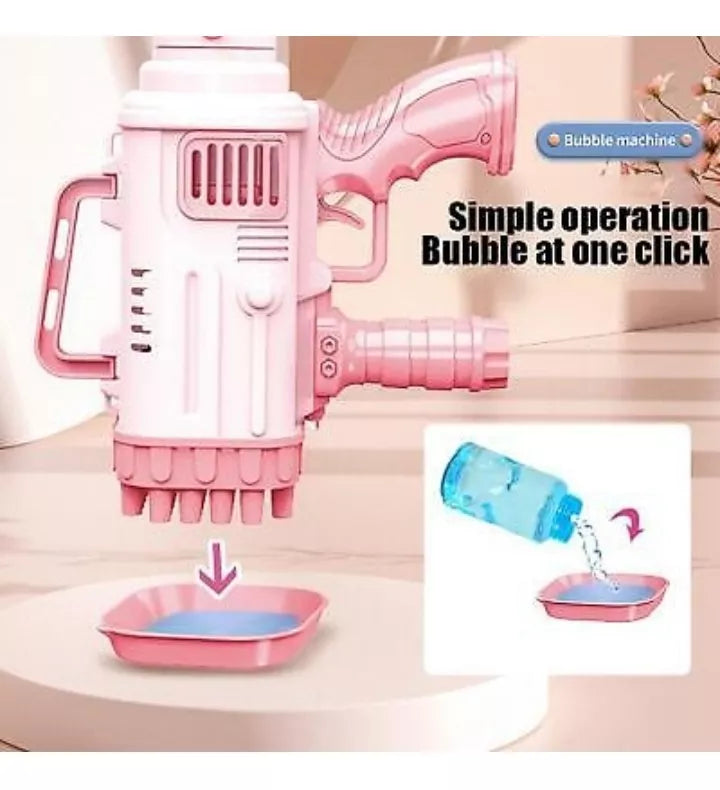 BubbleMachine™ |Pistola de Burbujas Gatling de 32 Agujeros.
