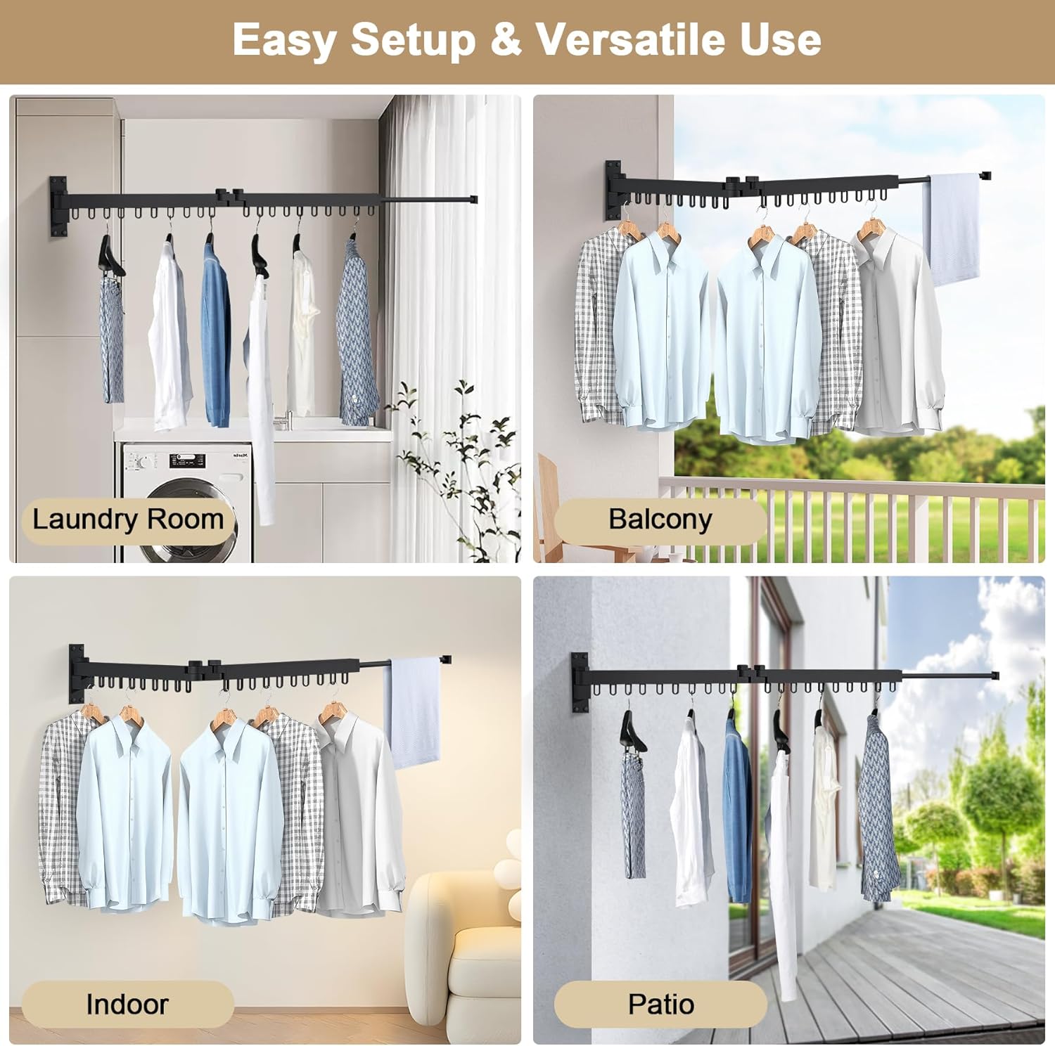 Clothesline2™ | Tendedero Plegable de 2 Brazos