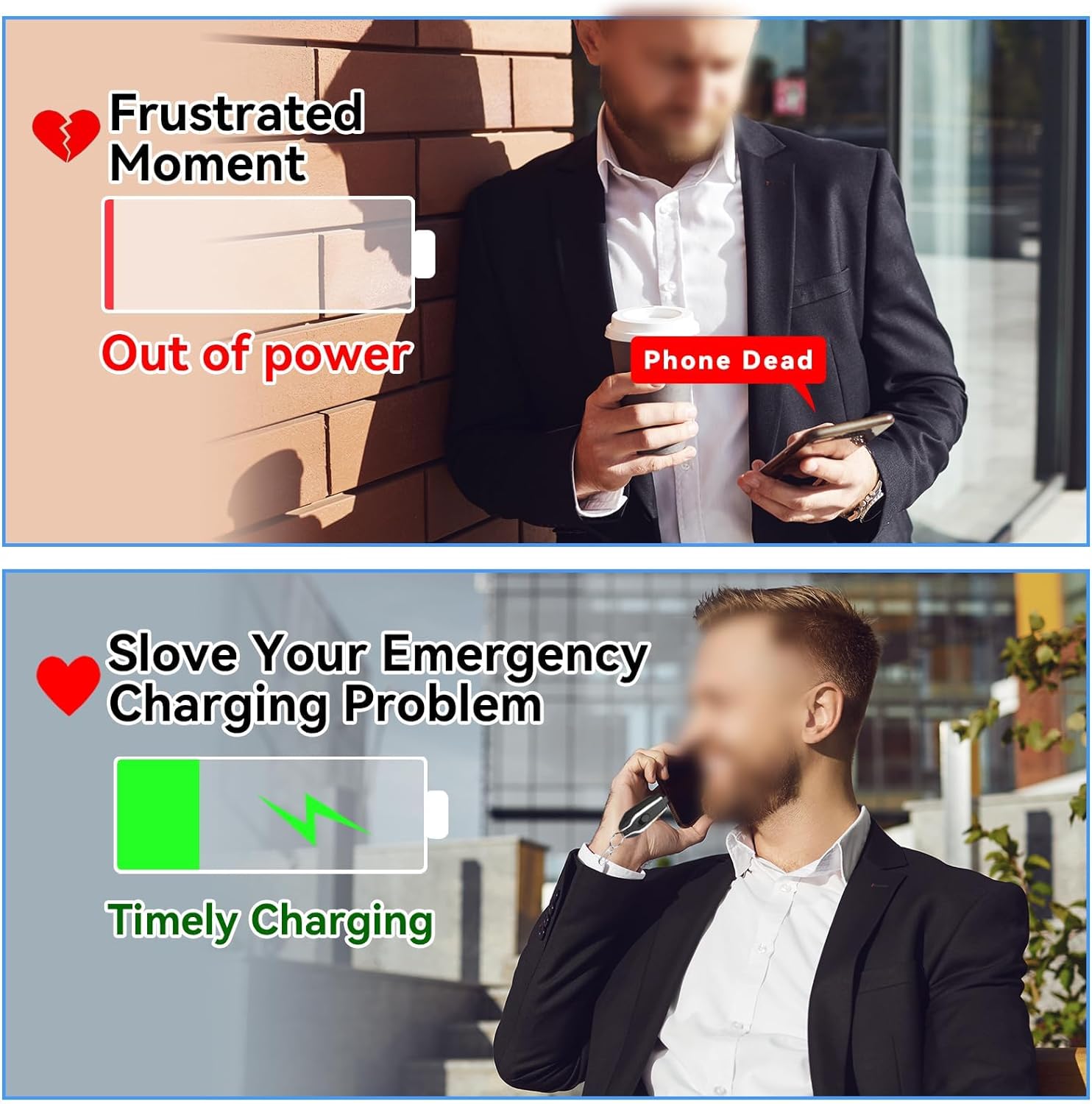 PowerBattery Black™ | Llavero Cargador para Iphone
